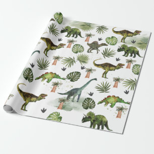 Papier Cadeau Dinosaures cool T-Rex Jurrasic Découpage de verdur