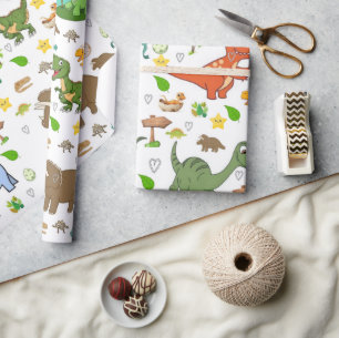 Papier Cadeau Dinosaures Fossiles Os Nature