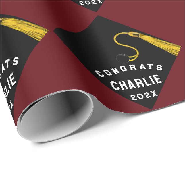 Papier Cadeau Diplôme 2025 Cadeau (Coin rond)