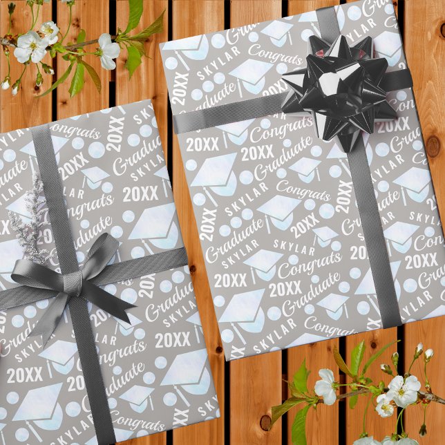 Papier Cadeau Diplôme Blanc Opal Chic Polka Dot Diplôme (Créateur téléchargé)