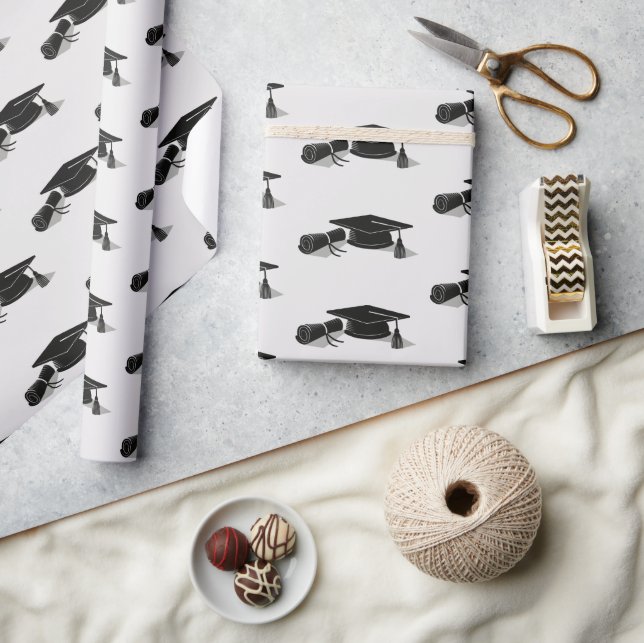 Papier Cadeau Diplôme de Casquette de deuxième cycle (noir) (Artisanat)