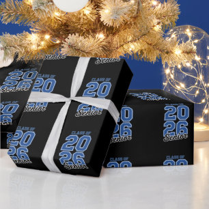 Papier Cadeau Diplômé de la promotion 2026 Senior Bleu Diplômé