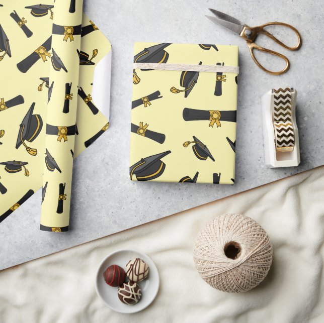 Papier Cadeau Diplôme d'études secondaires Unique Jaune Cadeau s (Artisanat)