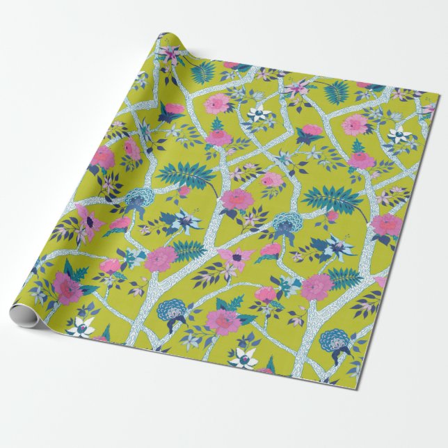 Papier Cadeau Direction de la pivoine de Citron (Déroulé)