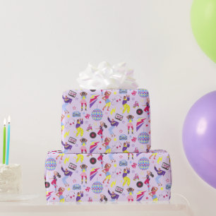 Papier Cadeau Disco super Purple Party Millennial Retro
