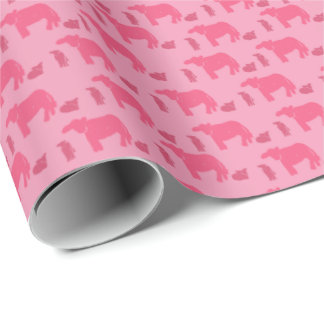 Papier Cadeau Dismal Pink Wrapping Paper Cows Western Ranch