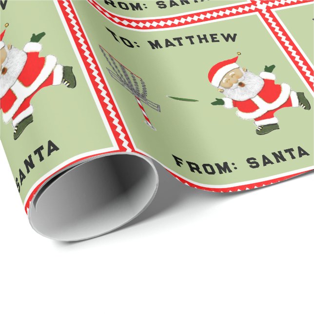 Papier Cadeau Disque personnalisé Golf cadeau de Noël (Coin rond)