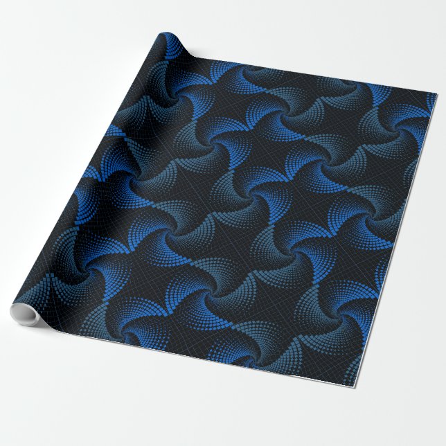 Papier Cadeau Distorsion Twist motif Black BG (Déroulé)