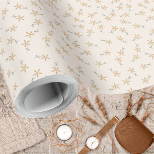 Papier Cadeau Ditsy Floral - Terrain rustique sur ciment blanc