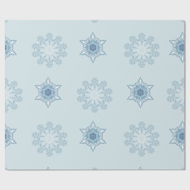 Papier Cadeau Ditsy Snowflake pattern backgrounds textures (Plat)