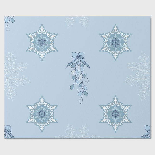 Papier Cadeau Ditsy Snowflake pattern backgrounds textures (Plat)
