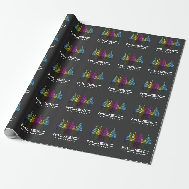 Papier Cadeau DJ Techno Therapy Music Equalizer (Déroulé)