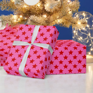 Papier Cadeau do-it-yourself Couleurs Étoiles Grand SV rose chau