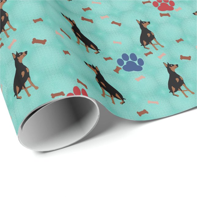 Papier Cadeau Doberman (Coin rond)
