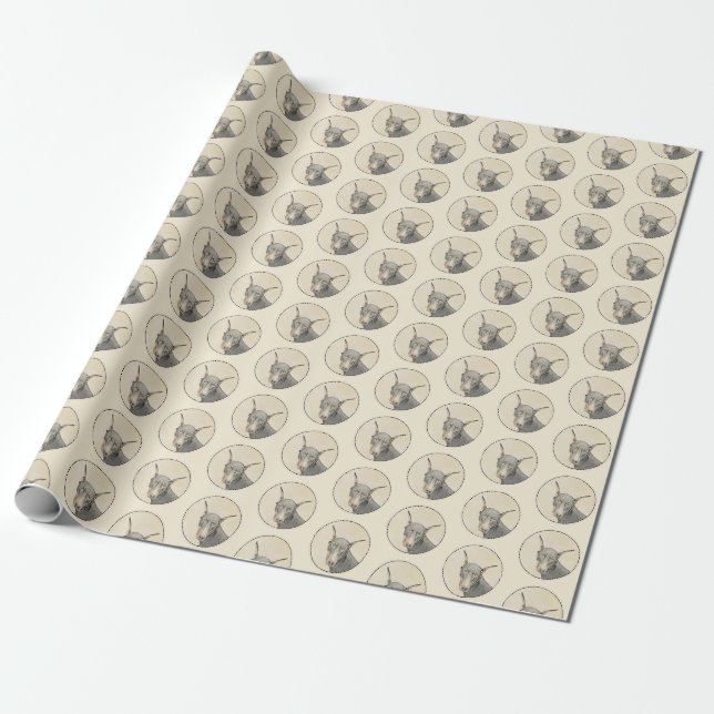 Papier Cadeau Doberman Pinscher Peinture - Art Chien original (Déroulé)
