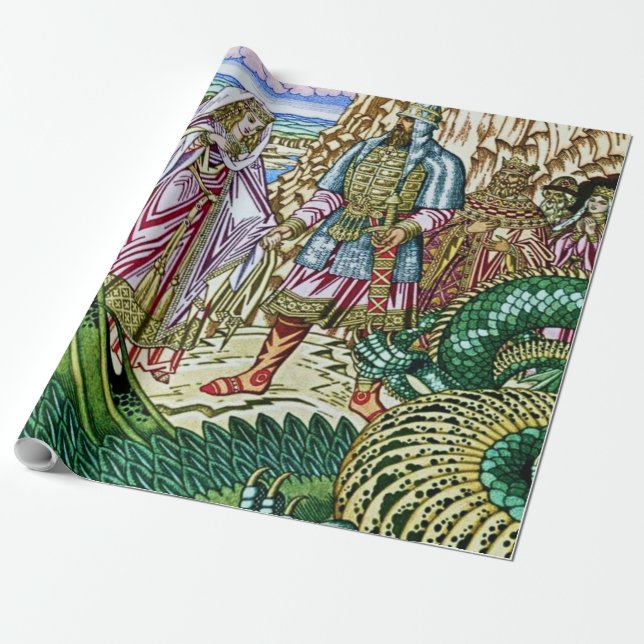 Papier Cadeau "Dobrynya Nikitich secourt Zabava" par Ivan Bilibi (Déroulé)