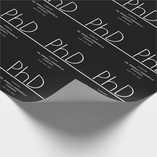 Papier Cadeau Doctorat Graduation Party Black Wrapping Papier (Coin)