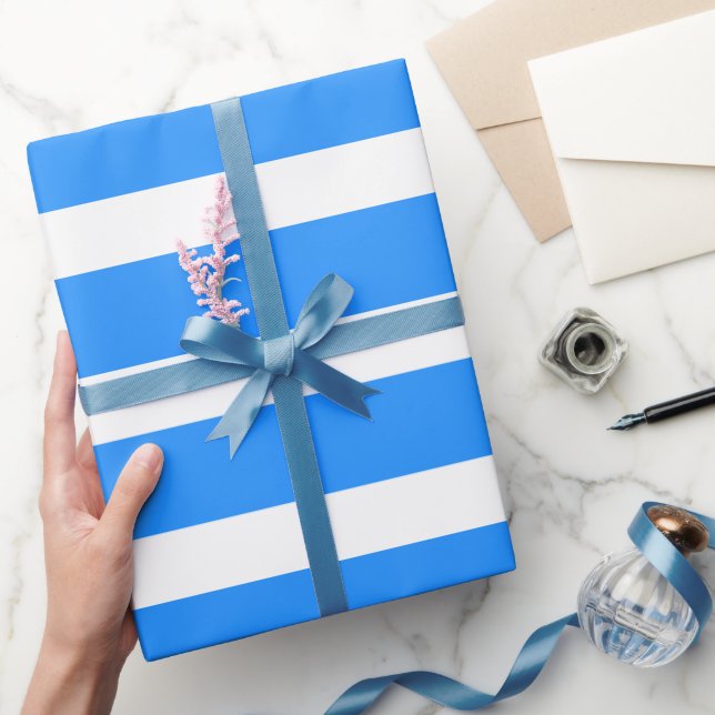 Papier Cadeau Dodger Bleu Blanc Classique Horizontal (Cadeaux)