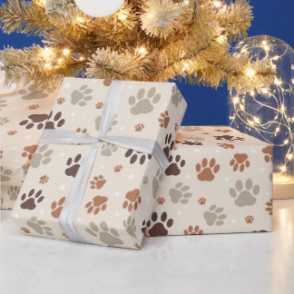 Papier Cadeau Dog Paw Pattern Wrapping Paper