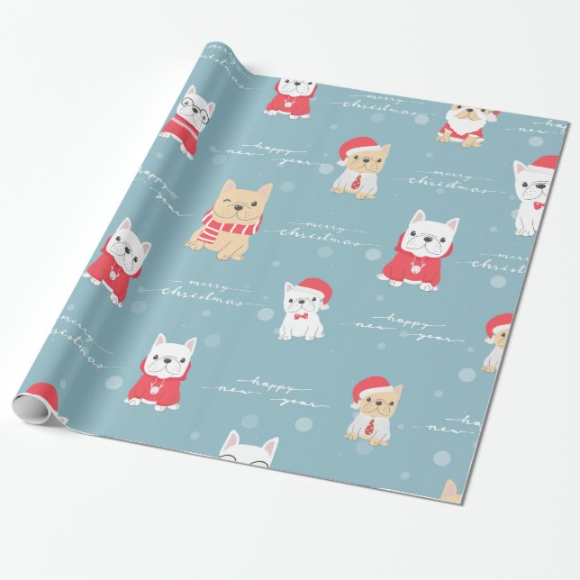 Papier Cadeau Doggy - Cadeau de Noël (Déroulé)