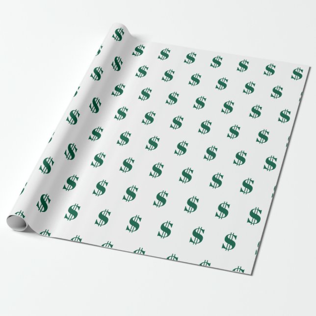 Papier Cadeau Dollar Signs (Déroulé)