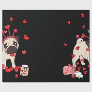 Papier Cadeau Don de Chien Valentine   Jour de la Saint Valentin