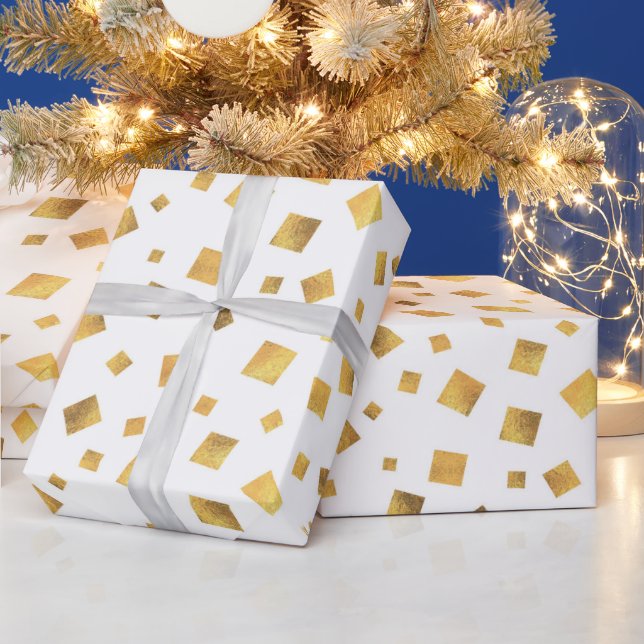 Papier Cadeau Don Festiant Elegant Gold Confetti (Vacances)