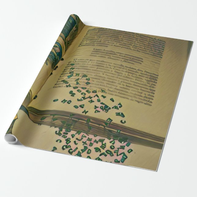Papier Cadeau Don pour amoureux de bibliothèque (Déroulé)
