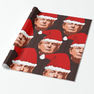 Papier Cadeau DONALD TRUMP CHRISTMAS PÈRE NOËL Wrapper Paper