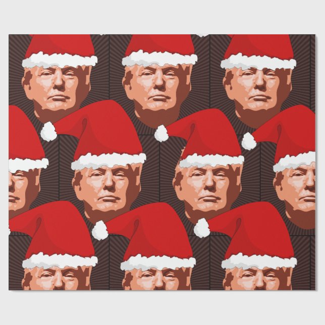 Papier Cadeau DONALD TRUMP CHRISTMAS PÈRE NOËL Wrapper Paper (Plat)