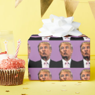 PAPIER CADEAU DONALD TRUMP KISS LIVRE D'ANNIVERSAIRE D'ANNIVERSA