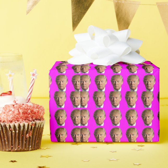 PAPIER CADEAU DONALD TRUMP LIVRE D'ANNIVERSAIRE (Fête d'anniversaire)