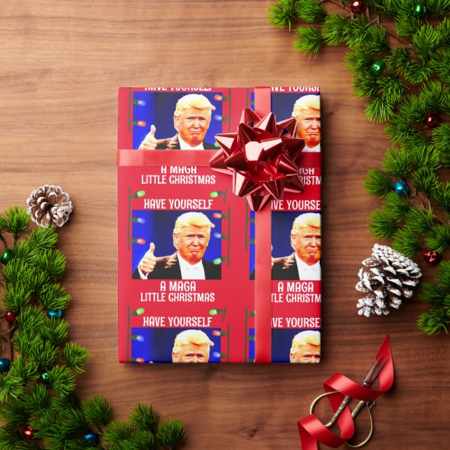 Papier Cadeau DONALD TRUMP MAGA PETIT LITTLE Christmas WRAPPER P (Cadeau de vacances)