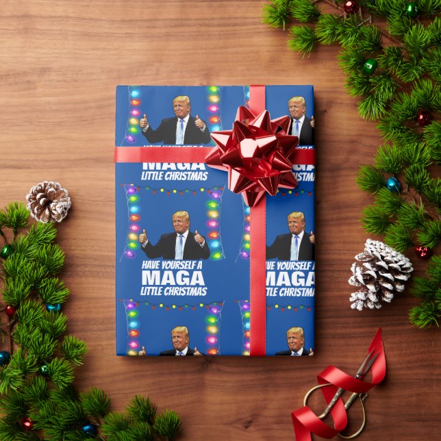 Papier Cadeau DONALD TRUMP MAGA PETIT Noël (Cadeau de vacances)