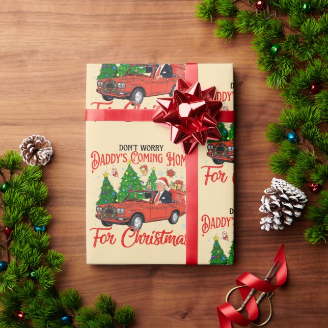 Papier Cadeau Donald Trump Papa rentre chez lui pour Noël (Cadeau de vacances)
