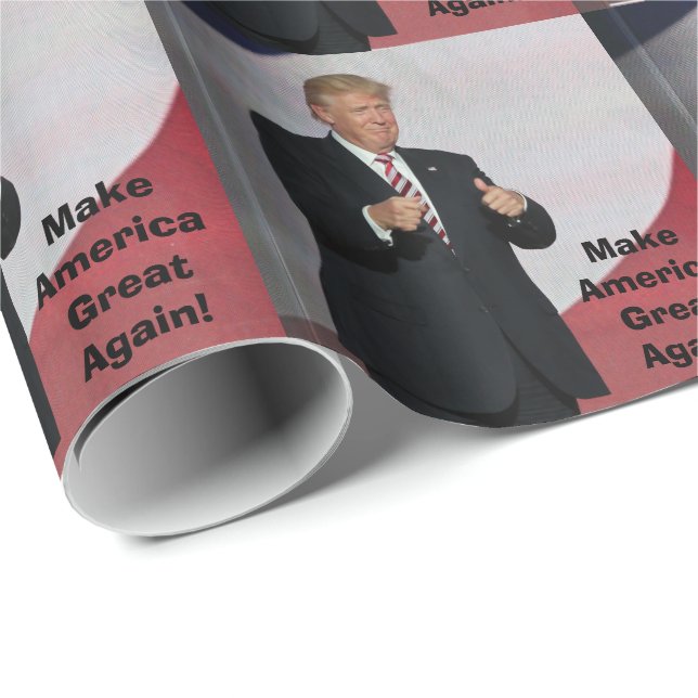 Papier Cadeau Donald Trump - rendez l'Amérique grande encore ! (Coin rond)