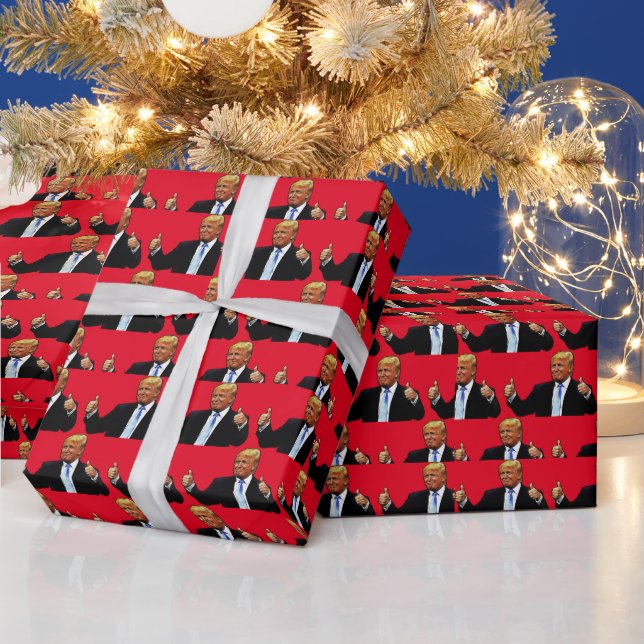 PAPIER CADEAU DONALD TRUMP THUMBS UP CHRISTMAS WRAPPER PAPIER (Vacances)