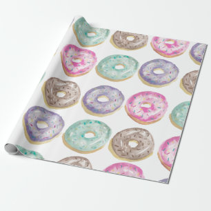 Papier Cadeau Donuts en aquarelle