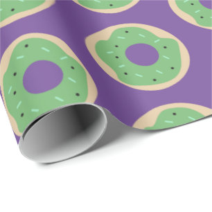 Papier Cadeau Donuts Mignons Halloween Paillettes Glaçage