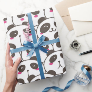 Papier Cadeau Doodle d'ours panda drôle
