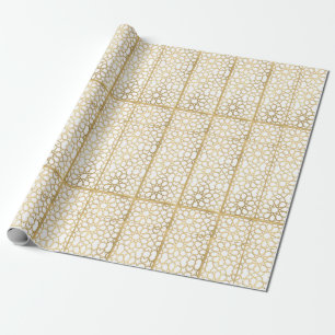 Papier cadeau d'or Conception géométrique