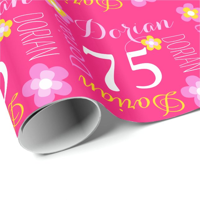 Papier Cadeau Dorian nommé fait sur commande de fleur enveloppe (Coin rond)
