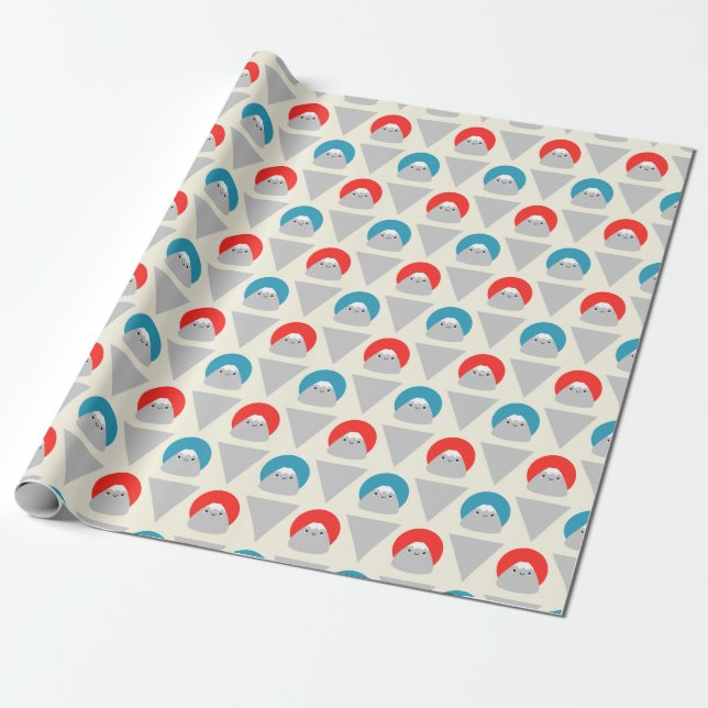 Papier Cadeau Dots Kawaii Mt Fuji (Déroulé)