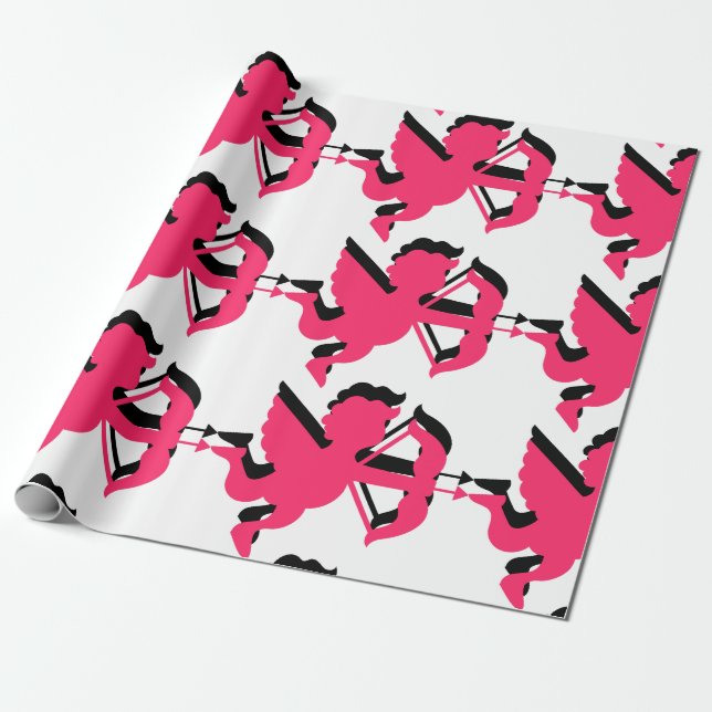 Papier Cadeau Double Cupidon Saint-Valentin (Déroulé)