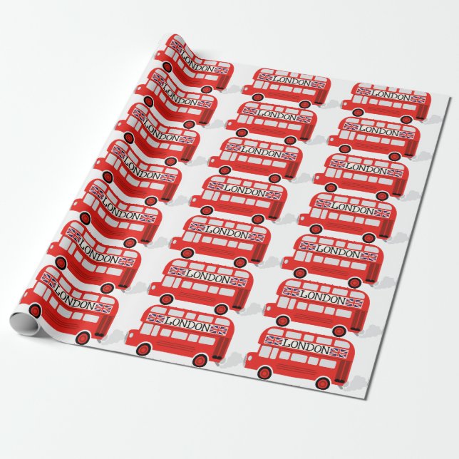 Papier Cadeau Double Decker de Londres (Déroulé)