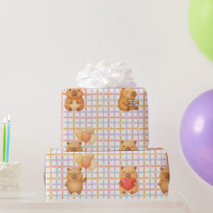 Papier Cadeau Douce Fête de Naissance de Capybara
