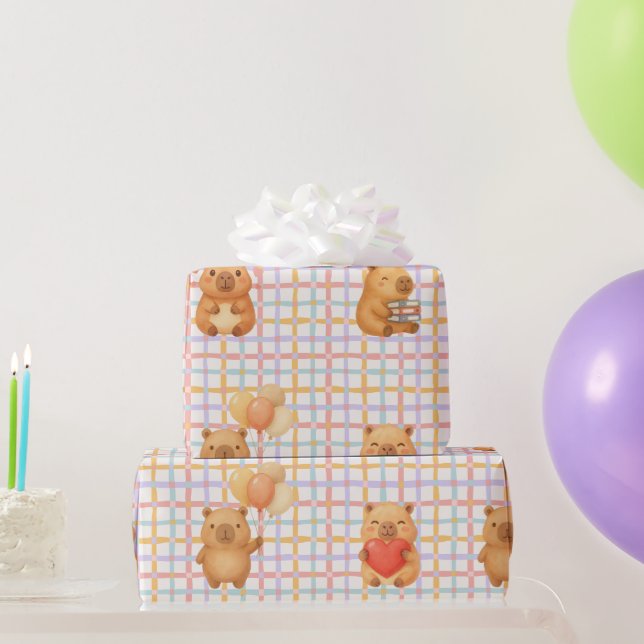 Papier Cadeau Douce Fête de Naissance de Capybara (Cadeaux de fête)
