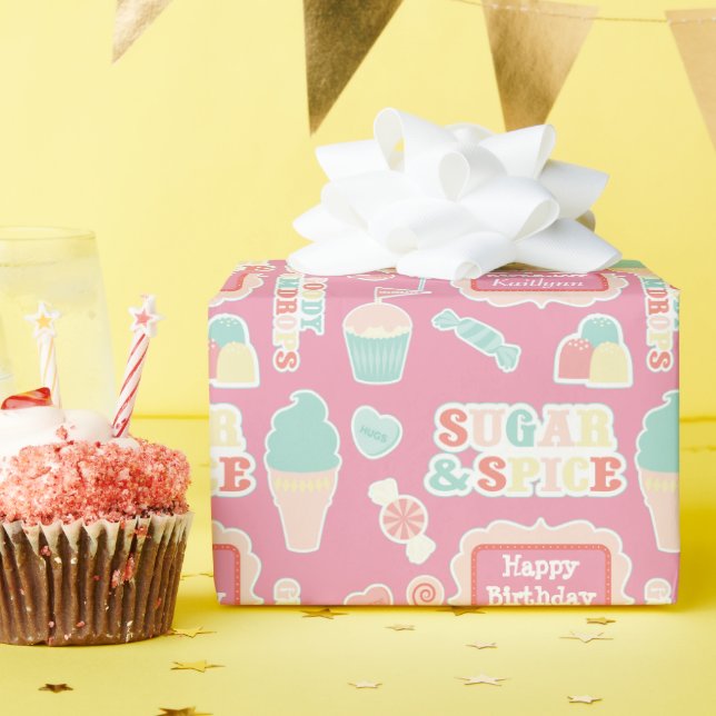 Papier Cadeau Douces choses personnalisées Anniversaire (Fête d'anniversaire)