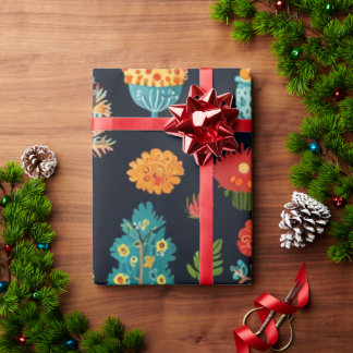 Papier Cadeau Douceurs et fleurs colorées