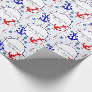 Papier Cadeau Douche nautique de bébé